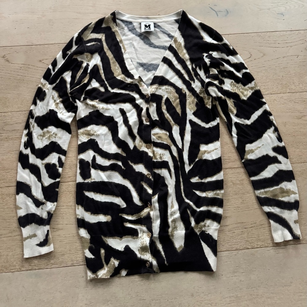 Rare Missoni animal print silk blend Cardigan L
